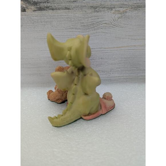 Vintage Real Musgrave Drowsy Dragon Figurine 1989 Teddy Bear Pink Slippers - Picture 5 of 11